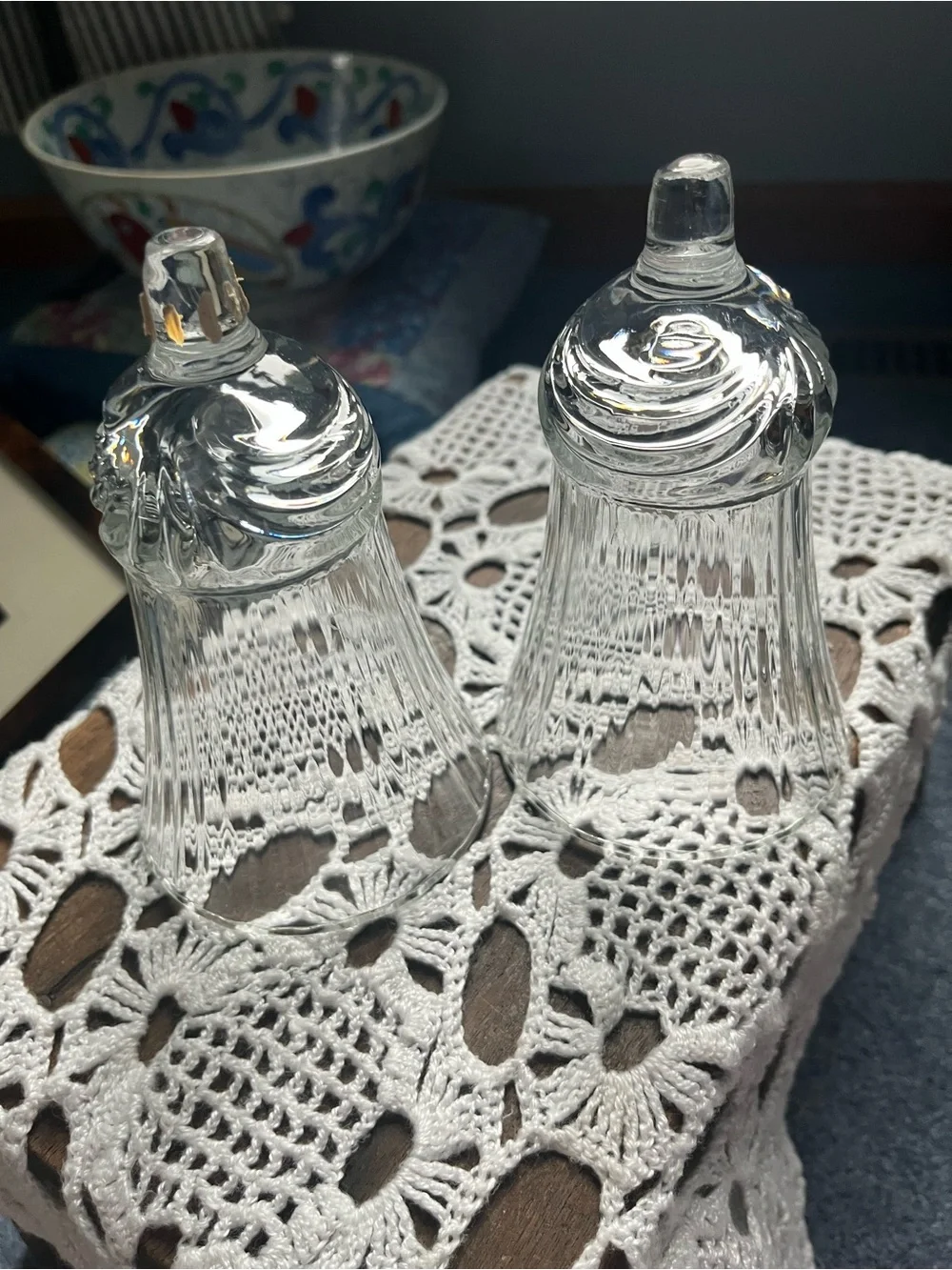 Pair of Elegant Baldwin candlesticks w: Glass fluted peg votives